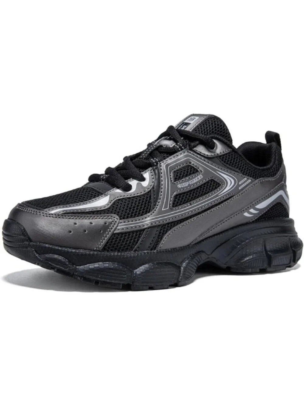 Women's Black Chunky Fashion Sneakers Casual Sports Shoes Mesh Athletic